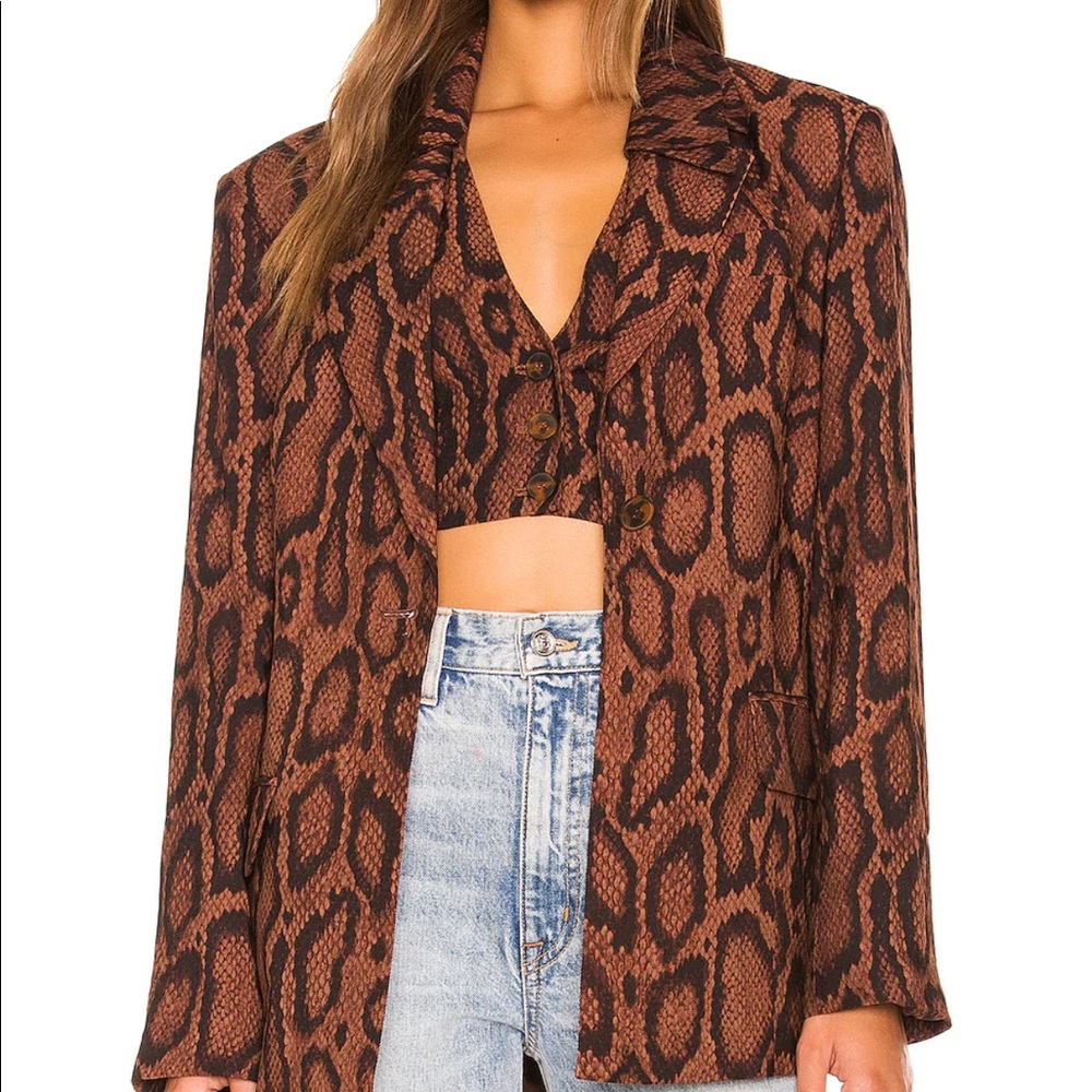 We Wore What Snake Print Blazer